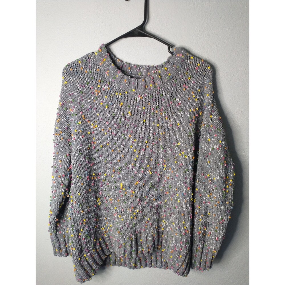 Seven 7 Confetti Sweater Women’s Medium Pom Pom Chunky Knit